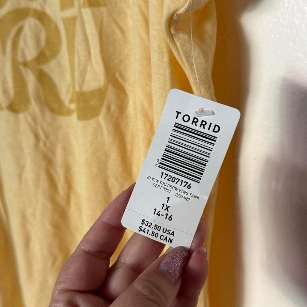 Torrid You Grow Girl Graphic Tank Top Yellow Plus Size 1X 14-16 - Picture 2 of 4